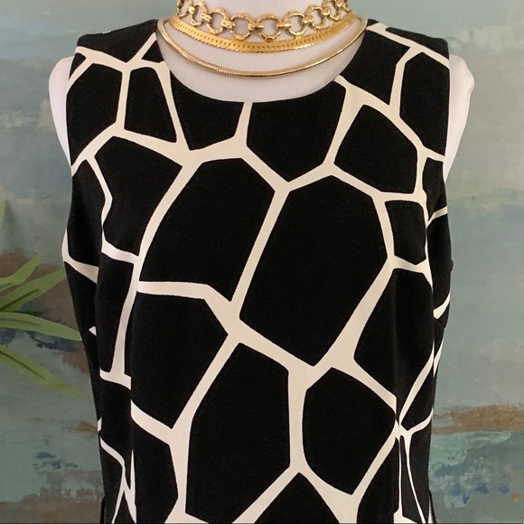 INC International Concepts Dresses & Skirts - INC Black Ivory Giraffe Print Sleeveless Dress 8